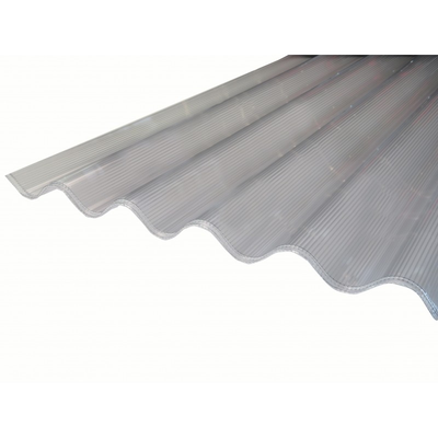 Plaque de polycarbonate ondulé alvéolaire 6mm GO (grande onde 177/51 mm) - Coloris - Clair, Epaisseur - 6 mm, Largeur totale de la plaque - 92cm, Longueur totale de la plaque - 1.52m