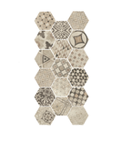 HEXATILE CEMENT - GARDEN SAND - Carrelage 17,5x20 cm patchwork hexagonal aspect ciment beige Taille 17.5 x 20 cm