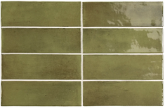 COCO VERD WALL  - Faïence zellige brillant en 5x15 cm vert