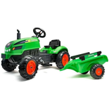 Tracteur a pédales X Tractor vert avec capot ouvrant et remorque inclus - FALK - Pour enfants de 2 a 5 ans