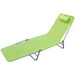 Transat chaise longue inclinable pliable vert