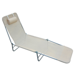 Transat chaise longue inclinable pliable beige