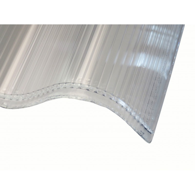 Plaque de polycarbonate ondulé alvéolaire 6mm GO (grande onde 177/51 mm) - Coloris - Clair, Epaisseur - 6 mm, Largeur totale de la plaque - 92cm, Longueur totale de la plaque - 3.05m