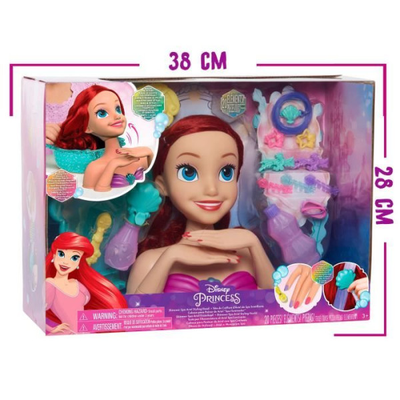 Disney Princesses - Tete a Coiffer Deluxe - Spa Ariel - Jouet Enfant avec Accessoires