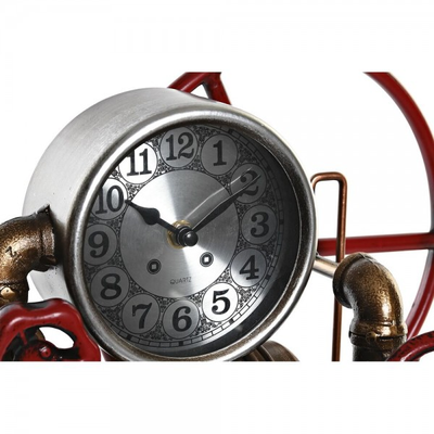 Horloge de table DKD Home Decor Rouge Cuivre Fer Vanne d'arrêt (47 x 16 x 26 cm) (2 Unités)